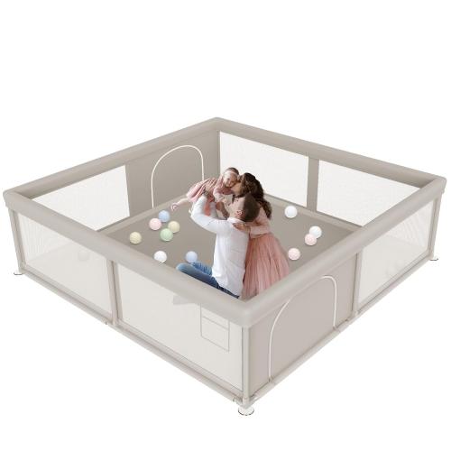 79x79 Inch Large Baby Playpen, Playpens for Babies and Toddlers, Indoor & Outdoor Extra Large Kids Activity Center, Baby Play Yard with Zipper Gates