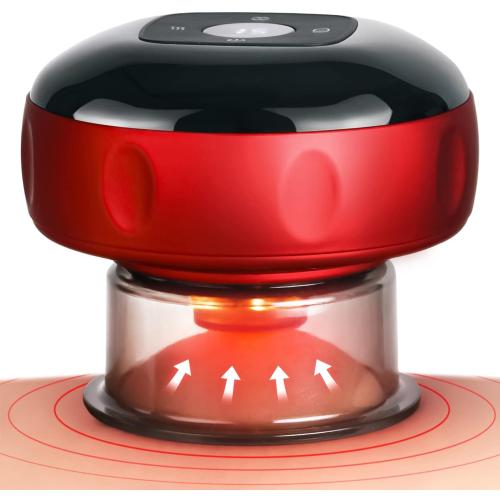 Becommend 5-in-1 Smart Dynamic Cupping Therapy Set with 20-Level Heat & Suction, Cupping Kit for Massage Therapy, Electric Cupping Device with Red Light for Back Pain, Knots, Soreness Relief (Red)