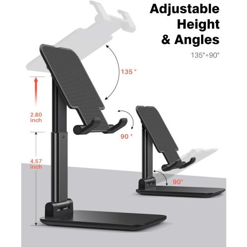 Anozer Tablet Stand Foldable & Adjustable, Monitor Stand 5.55*3.94 Wide, Fit for iPad Holder Stand Compatible with iPad Pro 11, 12.9/iPad 10.9 10th, Surface Pro, Portable Monitor 4.7-15.6