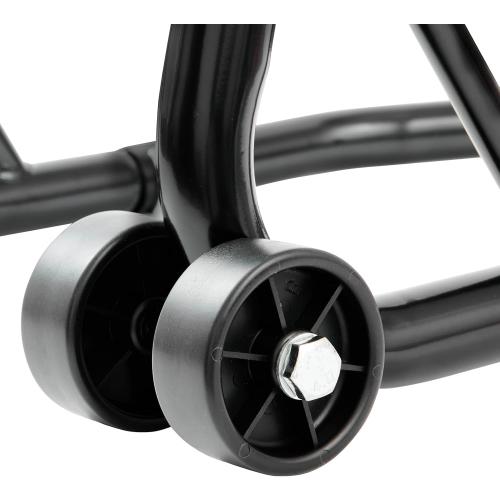 vevor Motorcycle Stand Lift 850lbs Front Rear Combo Stand Lift Stand Front Wheel Fork Stand Rear U L Fork Swingarm Spool Stand Compatible with Most Yamaha Honda Kawasaki Suzuki Motorcycles Black