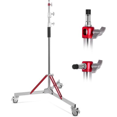 Heavy Duty Light Stand with Casters,10ft/305cm Adjustable Light Stand with Stainless Steel