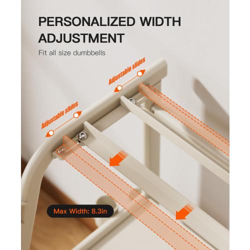 3-Tier Dumbbell Rack Stand Only - 700LB Heavy Duty Weight Storage Organizer with Thickened Steel Tube, Adjustable Weight Stand for Dumbbells, Barbells, Kettlebells, Black/Beige