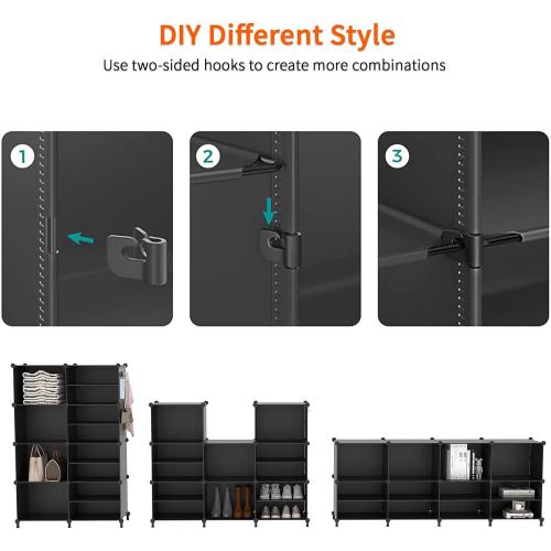 AWTATOS Shoe Rack, 8 Tier Shoe Storage Cabinet with Door, 32 Pair Shoe Organizer Shelves for Closet Hallway Bedroom Entryway, Black