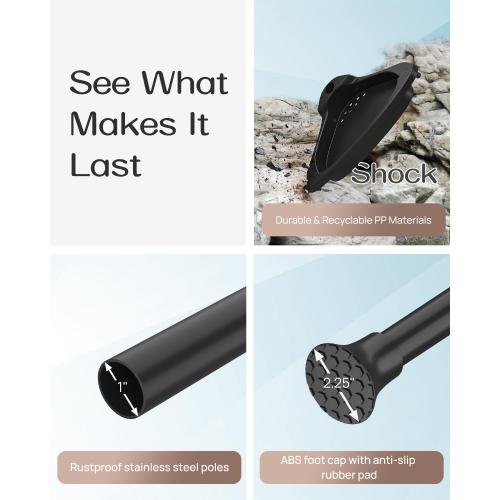 ALLZONE Corner Shower Caddy Tension Pole, Extendable Rustproof Stainless Steel Pole & 4-Tier Adjustable Shelves for Easy Drainage and Built-to-Last Stability, 34 to 116 Inch, Black