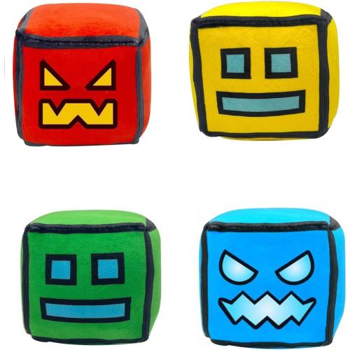 4.7” Cube Plush Toy Stuffed Plushie Doll Small Pillow Pendant Game Cute Fans Collection Birthday Gift (4 PCS)