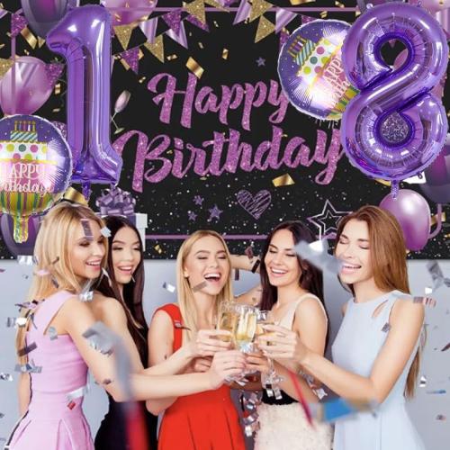 12th Birthday Decorations Party Supplies,15 Pcs 40inch Number 12 Purple Balloons set,12th Foil Mylar Balloons Latex Balloon Decoration,12th Party Balloons,12th Anniversary Party Decorations