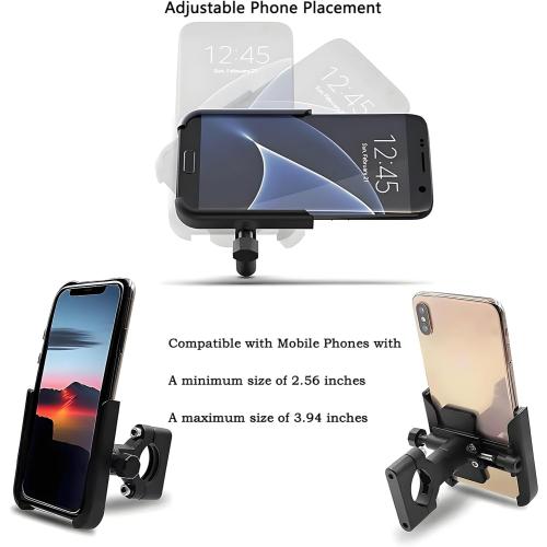 for Honda Rebel 300 500 1100 CMX300 CMX500 CMX1100 Motorcycle Phone Holder Auxiliary Handlebar Nav Mount Fits Mobile Phones of 2.55-3.93 in