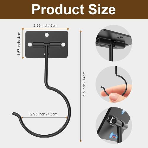 2 Pcs Banana Hook, Under Cabinet Foldable Banana Hanger | Black Self-Adhesive Under Cabinet Foldable Metal Banana Hanger, Banana Hook Holder to Keep Bananas Fresh, Save Space