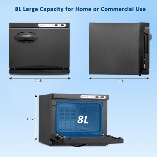 Winado Hot Towel Warmer Cabinet, 8L Mini Hot Bath Towel Warmer, Esthetician Towel Heating Cabinet for Facial Spa, Massage, Barber Shops and Home, Black