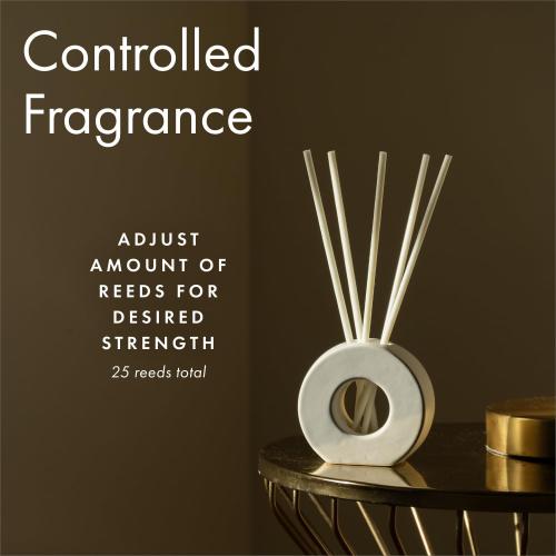 ScentAir Infused Liquidless Reeds | Includes Flameless Reeds and 1 Decorative Vase, White | Essential Oil Aroma Diffuser Sticks | Fresh Spa Scents | Gifting Fragrance | Fresh Linen