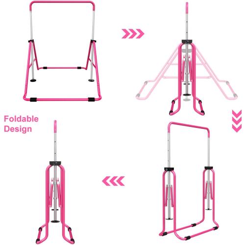 Tepemccu Expandable Gymnastics Bars, Adjustable Height Gymnastic Horizontal Bars, Children Folding Training Bar for Kids