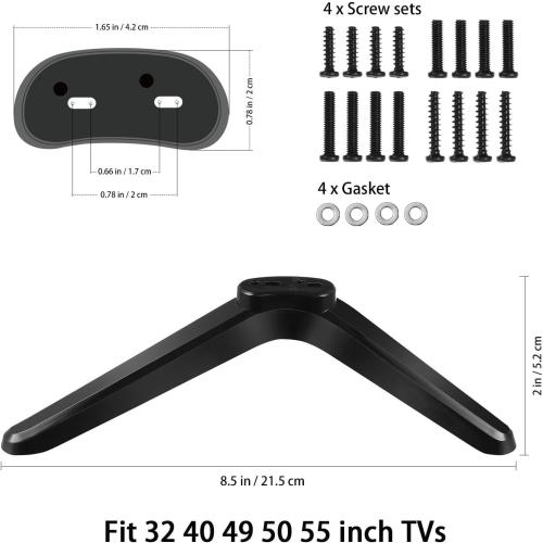 DOITOOL TV Stand Legs, 2 Pack Universal TV Feet Replacement with Screws for Screens Up to 32-55 inches - Easy Installation
