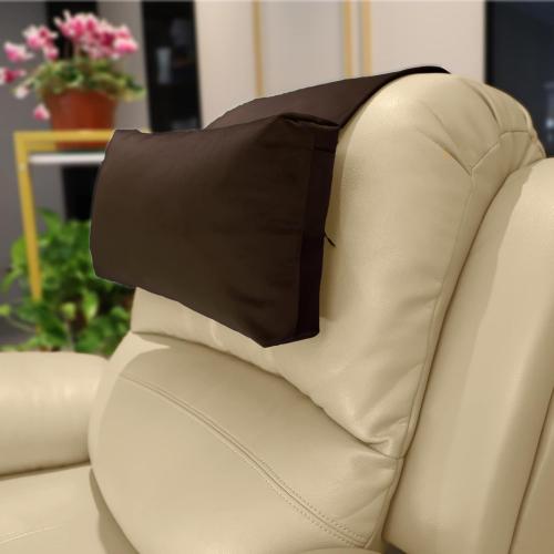Headrest Pillow with Pearl Cotton Filling - Non-Slip Headrest Cushion for Recliners, Sofas and Loveseats (Chocolate)