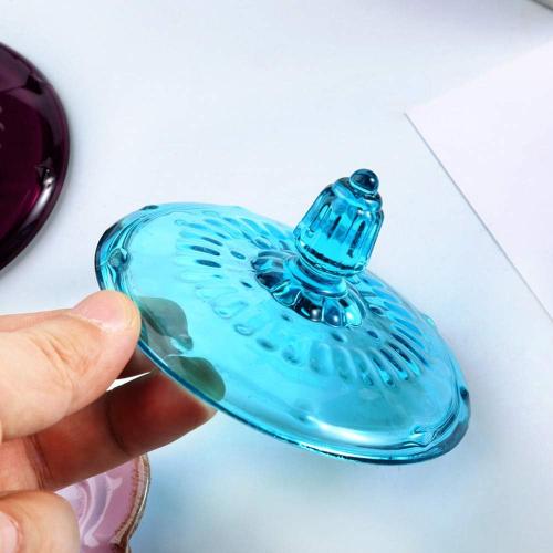 European Retro Nostalgic Three-Dimensional Relief Color Glass Jar Candy Jar Seasoning Jar With Lid