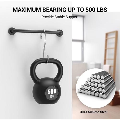 16 Inch Grab Bars for Wall Black, Safety Shower Grab Bars for Seniors Elderly Handicapped, Handicap Grab Bars for Shower with Concealed Screws, Tesuchan