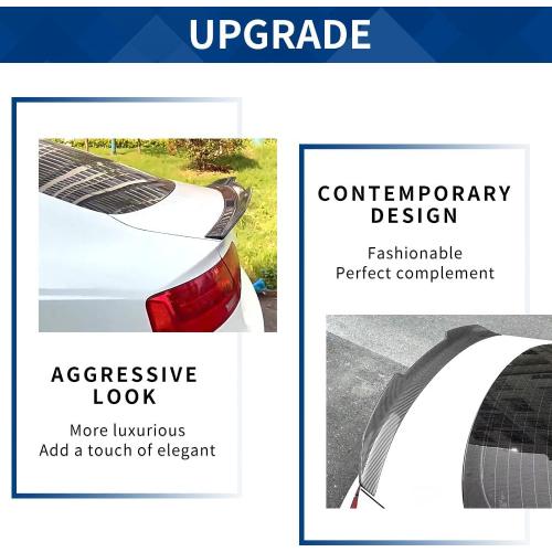 Rear Trunk Spoiler PSM-Style Compatible with (A5 S5 RS5 4DR Sportback 2008-2016, Carbon Fiber Pattern)