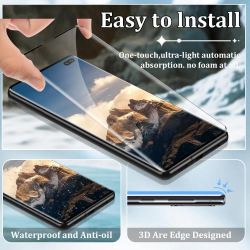 [2 2 Pack] Galaxy S10 Plus Screen Protector and Camera Lens Protector, Fingerprint Unlock, 9H Hardness Tempered Glass, Anti-Scratch, Full Coverage Glass Film, Bubble-Free, for Galaxy S10 Plus 6.4 Inch