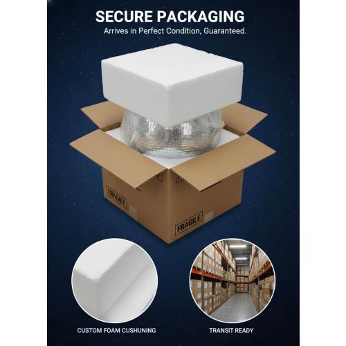 16inch Large Mirror Disco Ball - Hanging Big Disco Ball for Party Decorations, DJ Clubs, Weddings, Bars, Holiday Events, and Stage Decor with 15pcs Replacement Mirrors