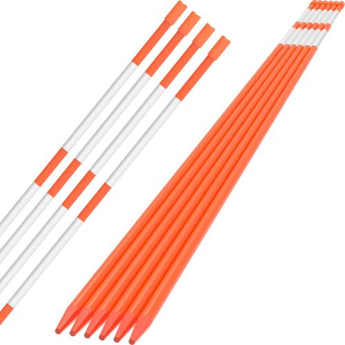 Fiberglass Snow Stakes, 5.5   5.5 Reflective Stickers, Driveway Markers, Garden Stakes Poles, Traffic Post Cones for Snow Plowing Driveways, Car Parking, Sidewalks