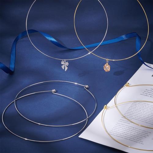 UNICRAFTALE 6Pcs Wire Wrap Collars Necklaces Metal Plain Chocers Collar Necklace Open Choker Necklaces for Women Open Choker Necklace Gifts