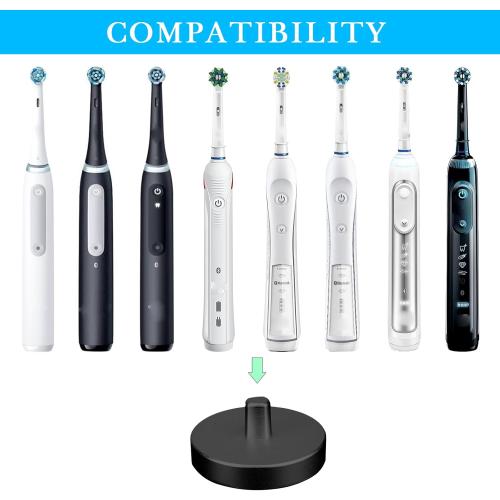 Black Electric Toothbrush Holder for Bathroom, Stainless Steel Freestanding Brush Holder, Compatible with Oral-B iO Series 3/4/5/6, Pro 500/1000/2500/3000/5000/7000/7500, Genius 6000/8000