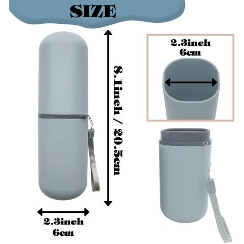 HEIPINIUYE Light Blue Travel Toothbrush Holder, Toothbrush and Toothpaste Travel Case Portable Toothbrush Holder with Cover for Traveling Bathroom Business Camping School