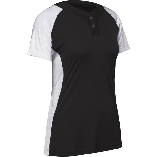 CHAMPRO Women's Standard Infinite 2-Button Short Sleeve Softball Jersey size large