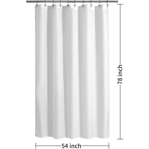 ALYVIA SPRING 54x78 Stall Waterproof Fabric Shower Curtain or Liner White