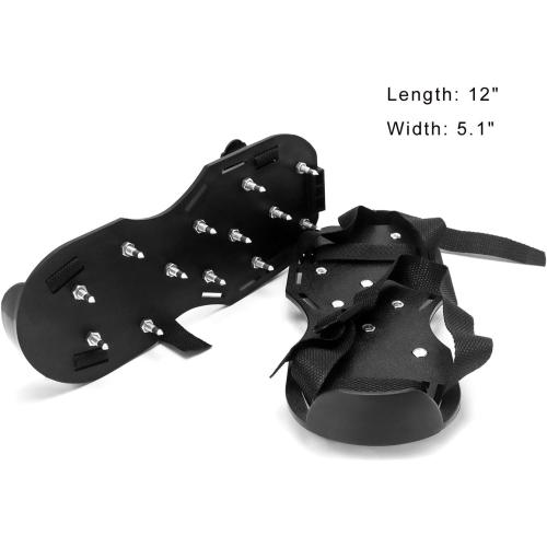 QWORK Gunite Spiked Shoes With 3/4” Short Spikes Perfect For Epoxy Floor, Overlays, Cover Installation, Green Color (Pair)