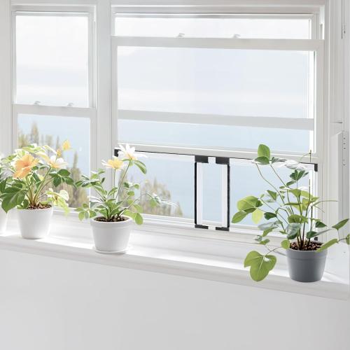 FLYZZZ Adjustable Window Screen (15.74H x 21-40W) 2-Pack White Adjustable Screens for Windows with Sturdy Aluminum Mesh– Horizontal Use Only