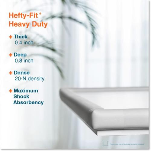 Roving Cove HeftyFit Corner Protector for Baby (8 Large Corners), Heavy-Duty Soft Rubber Foam Furniture Corner Bumper Guards, 3M Adhesive Pre-Taped, Oyster White (Off White)