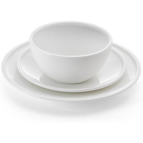 Mikasa Colter Bone China Lightweight Chip Resistant 12 Piece Dinnerware Set, Service for 4, White