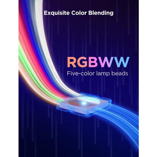 Govee RGBWWIC Strip Light 2 Pro with Matter, 16.4ft Smart LED Strip Lights Work with Alexa and Google Assistant, DIY Color Changing Light Strip, LED Lights for Bedroom, Cabinet, Party, Home Decor