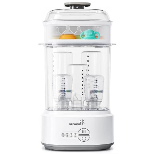GROWNSY Bottle Sterilizer and Dryer, Compact Electric Steam Baby Bottle Sterilizer (Esterilizador de Biberones), Bottle Sanitizer for Baby Bottles, Pacifiers, Pump Parts