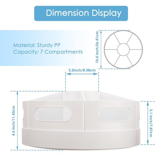 Art Supplies Organizer, Extra Large 360° Rotating Desk Organizer with 7 Removable Compartments, Marker Organizer for Home, Office, and Classroom, Crayon Holder