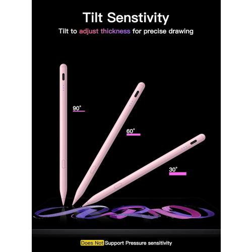 Stylus Pen for ipad 2018-2026, USB-C Fast Charging Pencil, Pixel-Perfect Tilt Sensitivity for iPad 11/10/9/8/7/6/A16, iPad mini 7/6/5, iPad Air M4/3/2 11/13/5/4/3, iPad Pro M5/4 13/12.9″/11″ Pink