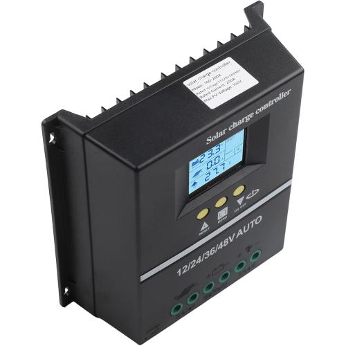 MPPT-Solar Charge Controller, 200A MPPT-Solar Charge Controller 12V/24V/36V/48V LCD Display Battery Regulator, Dual USB Charging Ports, 7 Operation Modes
