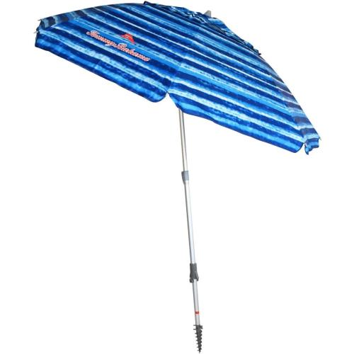 Tommy Bahama Sand Anchor 7 feet Beach Umbrella with Tilt and Telescoping Pole (Blue)
