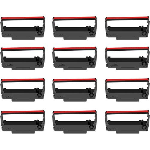 Bigger 12-Pack ERC30 ERC-30 ERC 30 34 38 B/R Compatible Cash Register Ink Ribbon Used for ERC38 NK506 TM-U220 M188B, BTP-M300, GRC-220BR SBR-275 (Black and Red)