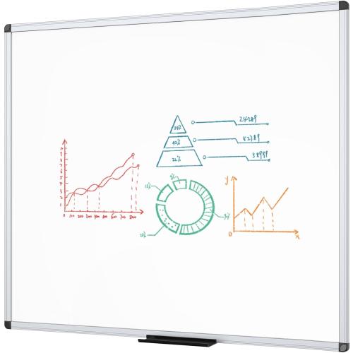 VIZ-PRO Dry Erase Board/Magnetic Whiteboard, 48 x 48 Inches, Large Wall Mounted Board for School Office and Home 4' x 4'