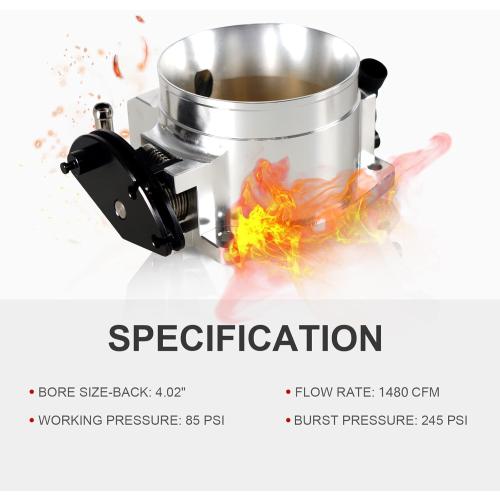 Silver 102mm Throttle Body for LS1 LS2 LS3 LS6 LS7 LSX with Throttle Position Sensors TPS IAC Aluminum Silver HTRACING