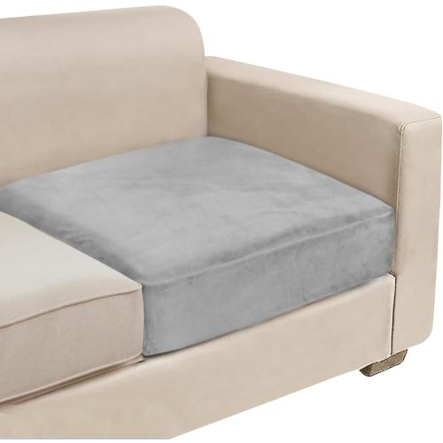 NAISI Couch Cushion Covers 1 Piece Velvet Stretch Sofa Seat Covers or Backrest Covers Soft Individual Couch Covers for Sectional Sofa(1 PC for Seat Cushion or Backrest,Light Grey)