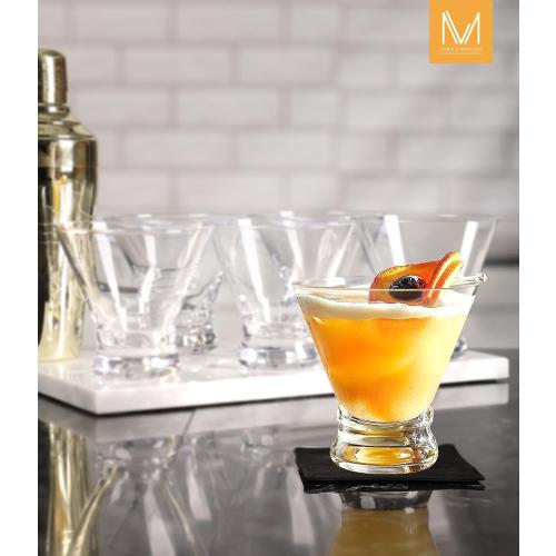 LUNA & MANTHA Martini Glasses, Martini Cocktail Glasses for Margarita, Manhattan, Cosmopolitan, Espresso, Home Bar, Evening Parties, Birthdays, Housewarming Gift,Set of 6-8oz