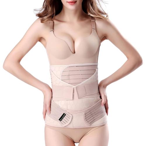 ChongErfei 3 in 1 Postpartum Support Recovery Belly Wrap Waist/Pelvis Belt Body Shaper Postnatal Shapewear,XL Beige