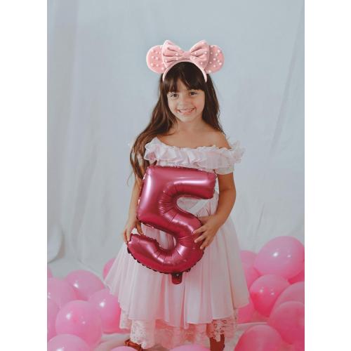 KARETT Sequins Mouse Ears Headband With Glitter Bow Cosplay Costumes Princess Party Decorations For Girls Women