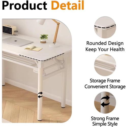 Foldable Desk,Small Folding Table for Small Space,2 Tier Folding Computer Table for Bedroom No Assembly 2ft 3ft.
