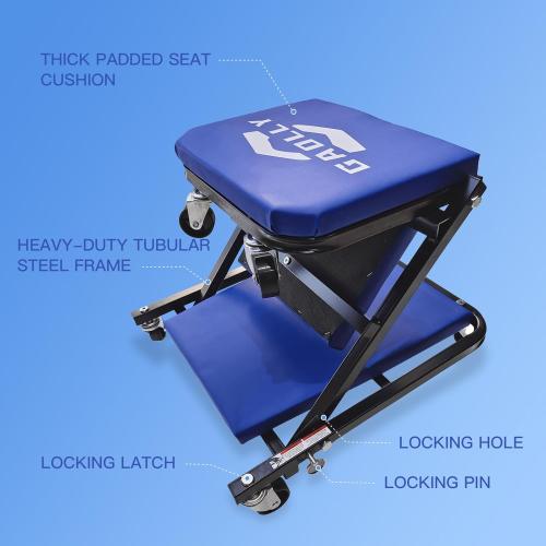 Garage Shop Creepers, Foldable Z Creeper 2-in-1 for Car, 36 Adjustable Roller Garage Chair Lay Down or Sit, 330 LBS Capacity Under Car Roller Creeper with 6 Swivel Casters