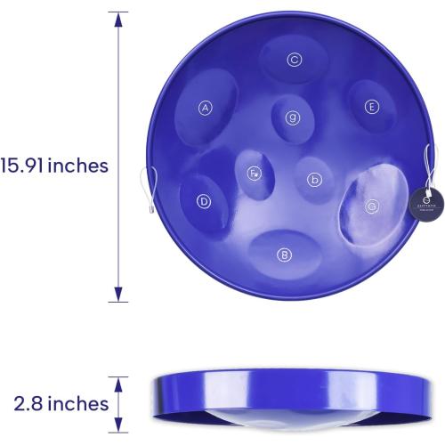 9-Note Steelpan (Steel Drum) with Stand - Educational Musical Instrument for Beginners and Hobbyists by Suttaya