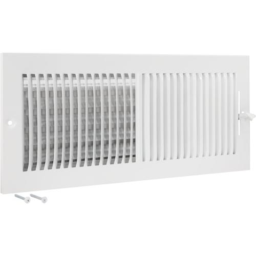 EZ-FLO 16 x 6 Inch (Duct Opening) Air Vent Cover for Wall or Ceiling, Two-Way Ventilation Register, Solid Steel HVAC Register Cover, White, 61663