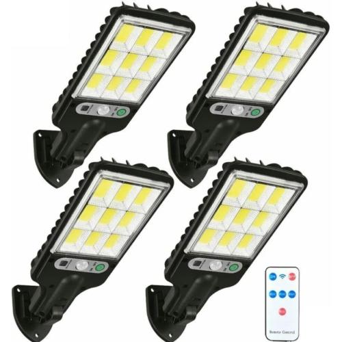 Solar Lights Outdoor, 6000 Lumens 4pack 108COB LED Solar Powered Motion Sensor Wall Lamp - IP65 Waterproof with Remote Control, Durable Security Light for Outside Wall, Garden, Yard, Porch (4Pack)